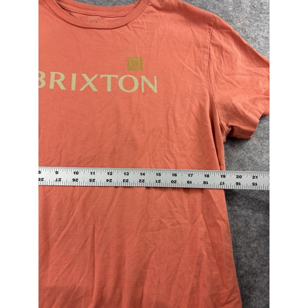 Brixton Mens Tailored Fit Graphic Logo T-Shirt Coral Orange Size Large - Picture 4 of 8